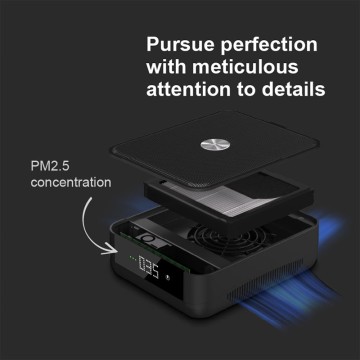 Portable Car Air Purifier Active Carbon Filter Ionizer PM2.5 Display