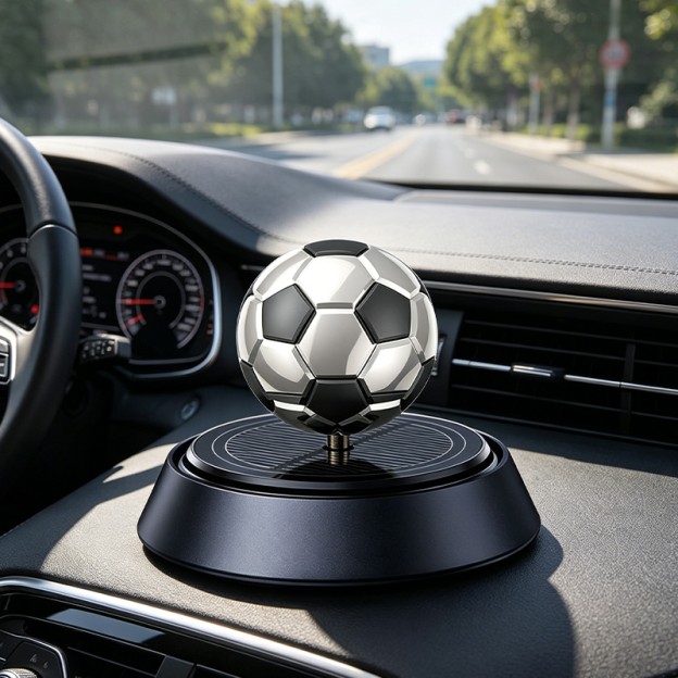 Solar Rotating Football Car Air Freshener Aroma Decoration Solar Rotating Football Car Air Freshener Aroma Decoration