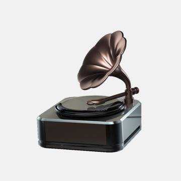 Retro Solar Phonograph Car Aroma Diffuser Rotating Decoration