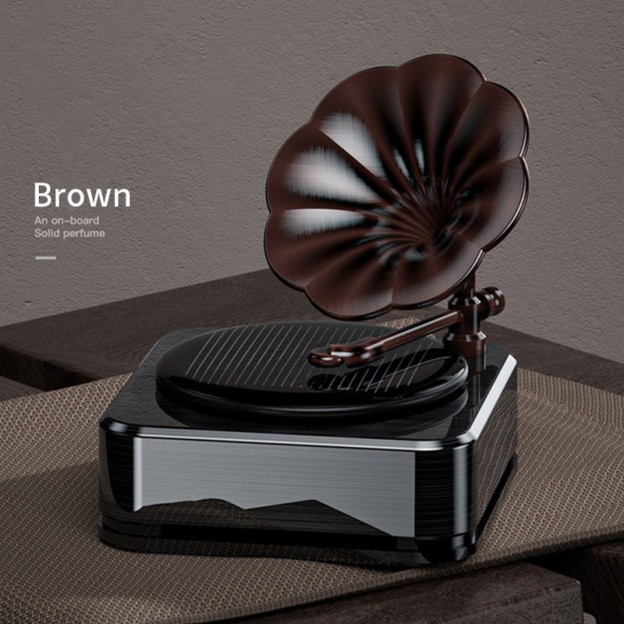 Retro Solar Phonograph Car Aroma Diffuser Rotating Decoration Retro Solar Phonograph Car Aroma Diffuser Rotating Decoration