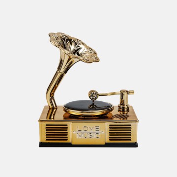Retro Solar-Powered Phonograph Car Air Freshener