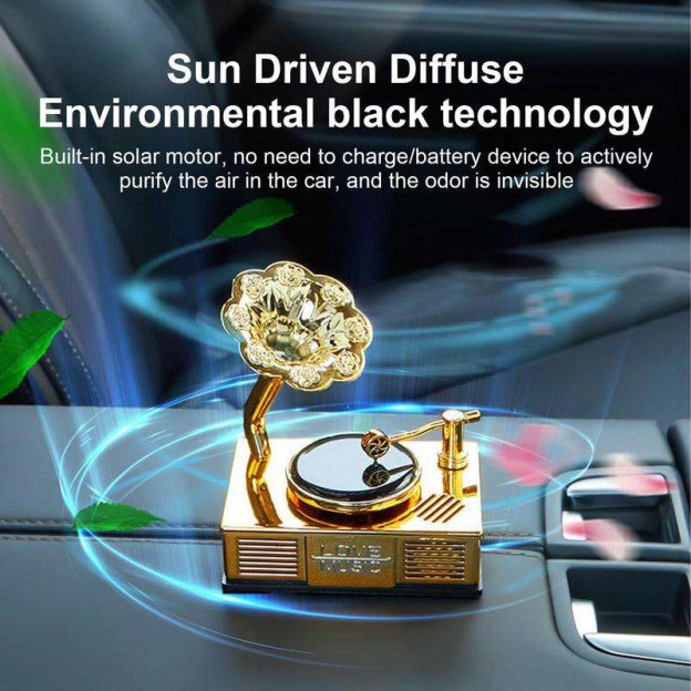 Retro Solar-Powered Phonograph Car Air Freshener Retro Solar-Powered Phonograph Car Air Freshener