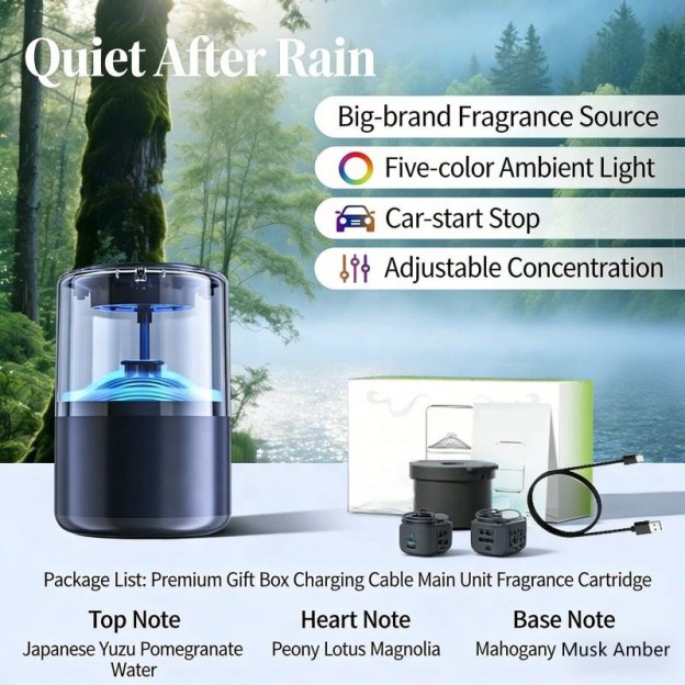 Car Vent Aromatherapy Diffuser Powered Center Console Installation Quiet Fog Light Lighting Long-lasting Fragrance