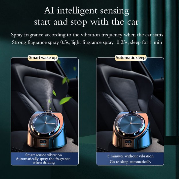 Car Aromatherapy Machine Waterless Essential Oil Diffuser Smart Clock Model Car Aromatherapy Machine Waterless Essential Oil Diffuser Smart Clock Model