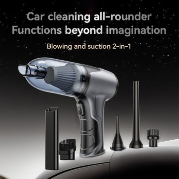 Blow and Suction 2-in-1 Car Vacuum Cleaner 4000mAh Powerful Multiple Accessories
