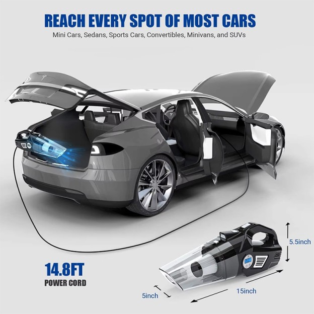 Portable Car Vacuum Cleaner DC 11.1V 70W 6000Pa Cyclone Wet/Dry Portable Car Vacuum Cleaner DC 11.1V 70W 6000Pa Cyclone Wet/Dry