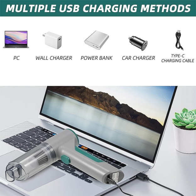 Portable Handheld Car Vacuum Cleaner 12000Pa Mini Powerful Dust Cleaner Portable Handheld Car Vacuum Cleaner 12000Pa Mini Powerful Dust Cleaner