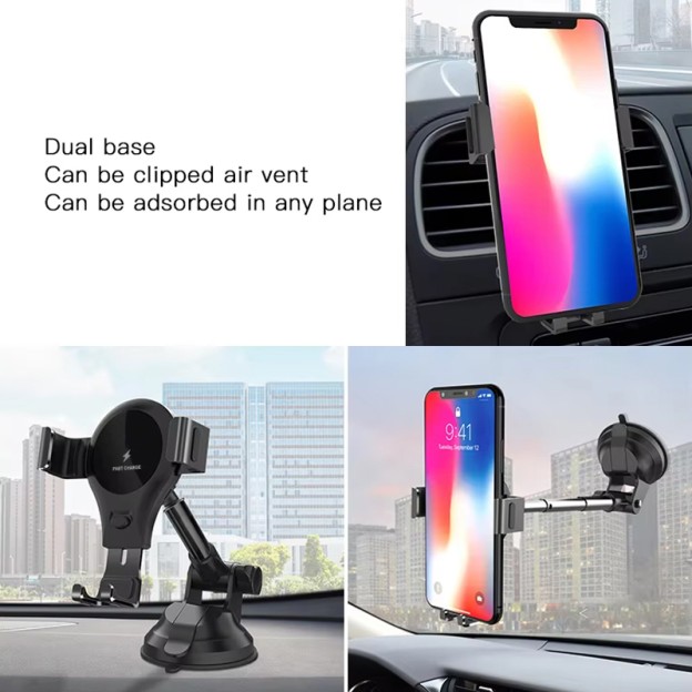 10W Charging Telescopic Phone Mount Stand Car Wireless Charger 10W Charging Telescopic Phone Mount Stand Car Wireless Charger