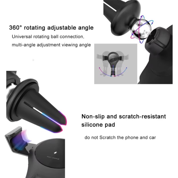 10W Charging Telescopic Phone Mount Stand Car Wireless Charger 10W Charging Telescopic Phone Mount Stand Car Wireless Charger