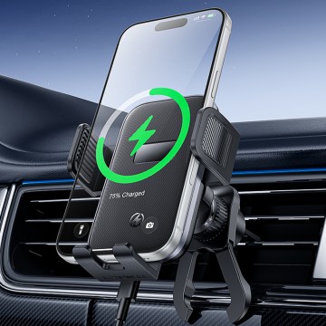 360 Degree Rotation 15W Clip Fast Charging Car Phone Holder