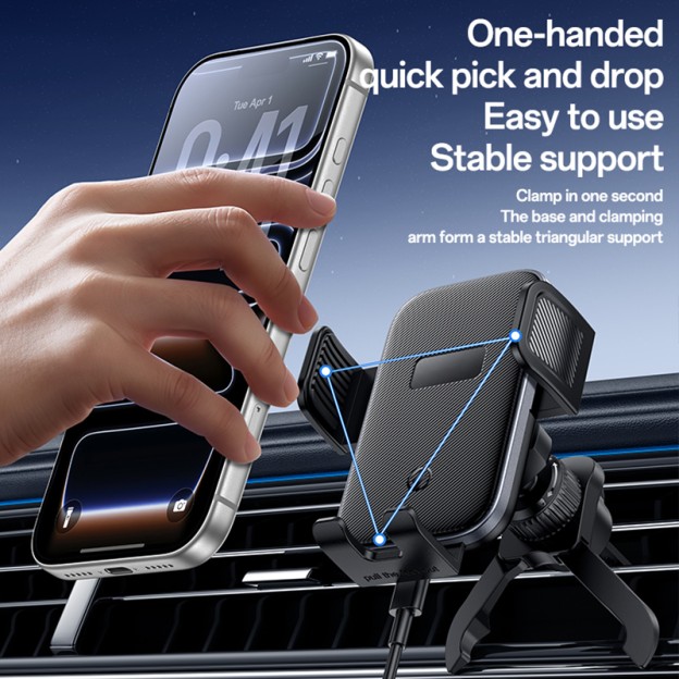 360 Degree Rotation 15W Clip Fast Charging Car Phone Holder 360 Degree Rotation 15W Clip Fast Charging Car Phone Holder