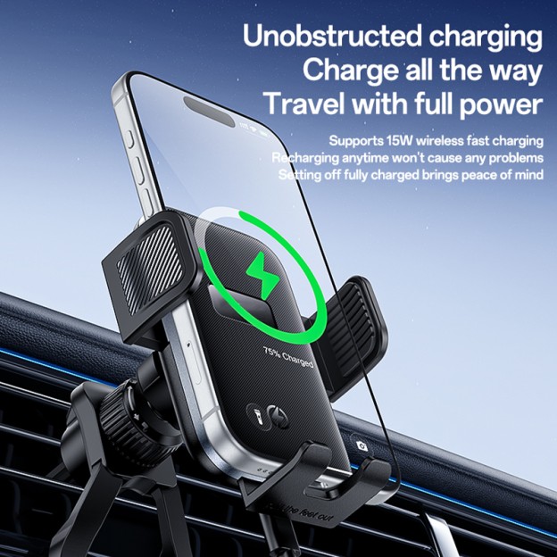 360 Degree Rotation 15W Clip Fast Charging Car Phone Holder 360 Degree Rotation 15W Clip Fast Charging Car Phone Holder