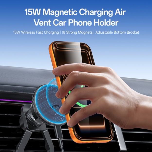 360-degree Rotation Strong Magnets 15W Fast Charging Magnetic Car Vent Phone Holder 360-degree Rotation Strong Magnets 15W Fast Charging Magnetic Car Vent Phone Holder