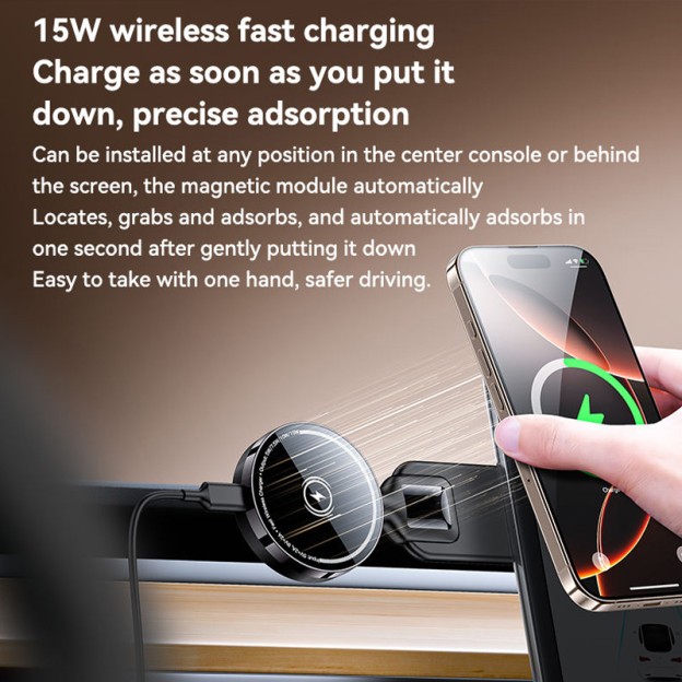 360° Arbitrary Adjustment Flexible Memory Alloy Magnetic Wireless Charging Car Phone Holder 360° Arbitrary Adjustment Flexible Memory Alloy Magnetic Wireless Charging Car Phone Holder