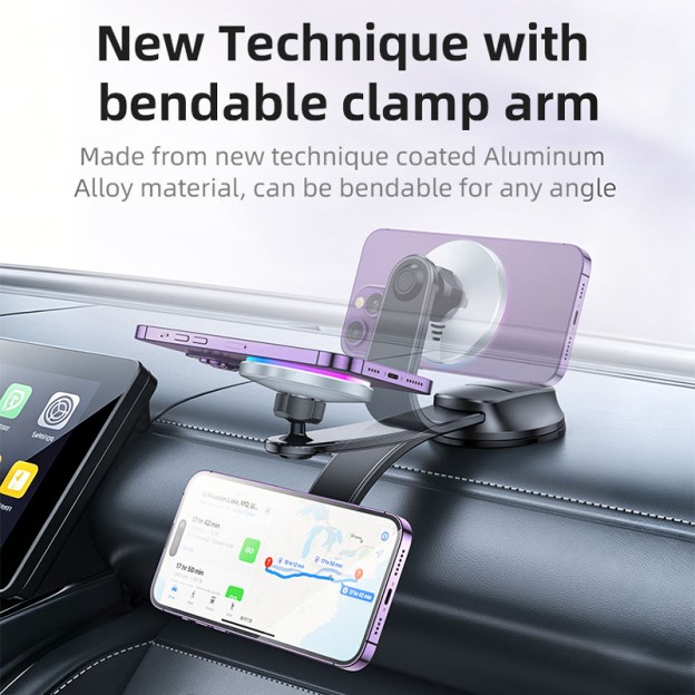 Rotating LED Breathing Light 15W Fast Charging Wireless Charger Phone Holder Rotating LED Breathing Light 15W Fast Charging Wireless Charger Phone Holder