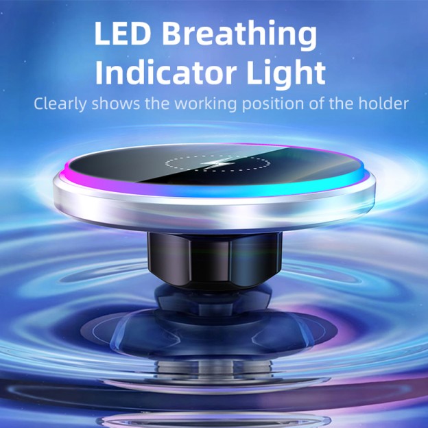 Rotating LED Breathing Light 15W Fast Charging Wireless Charger Phone Holder Rotating LED Breathing Light 15W Fast Charging Wireless Charger Phone Holder