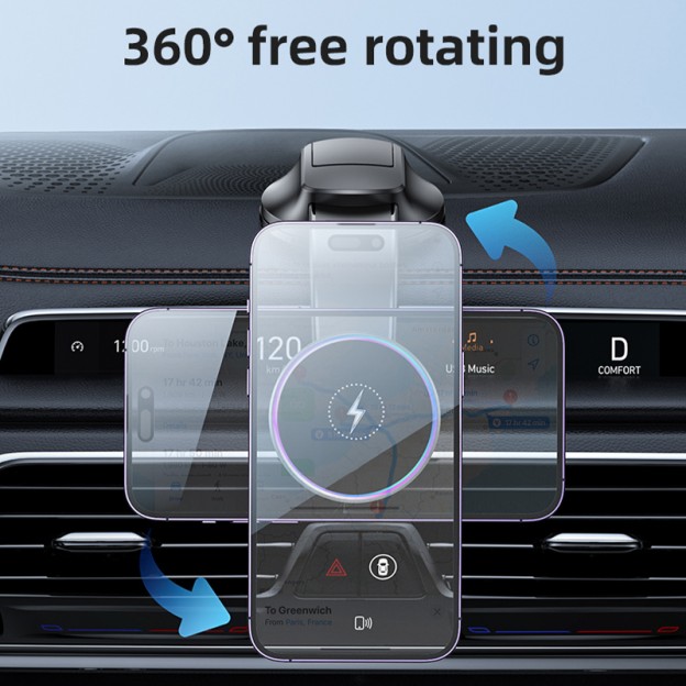 Rotating LED Breathing Light 15W Fast Charging Wireless Charger Phone Holder Rotating LED Breathing Light 15W Fast Charging Wireless Charger Phone Holder
