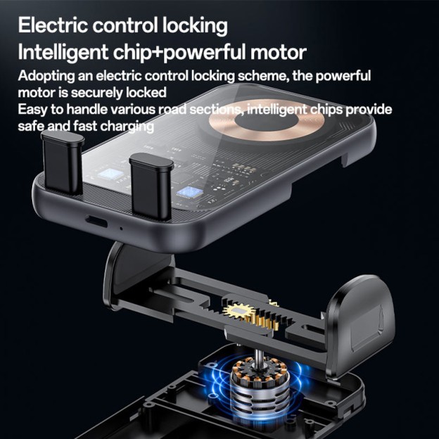 360° Rotation Electric Locking 15W Wireless Fast Charging Transparent Car Phone Holder 360° Rotation Electric Locking 15W Wireless Fast Charging Transparent Car Phone Holder
