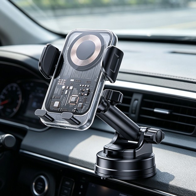 360° Rotation Electric Locking 15W Wireless Fast Charging Transparent Car Phone Holder 360° Rotation Electric Locking 15W Wireless Fast Charging Transparent Car Phone Holder