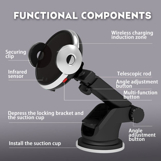 Magnetic Sensor Car Wireless Charger CD Slot Phone Holder Magnetic Sensor Car Wireless Charger CD Slot Phone Holder
