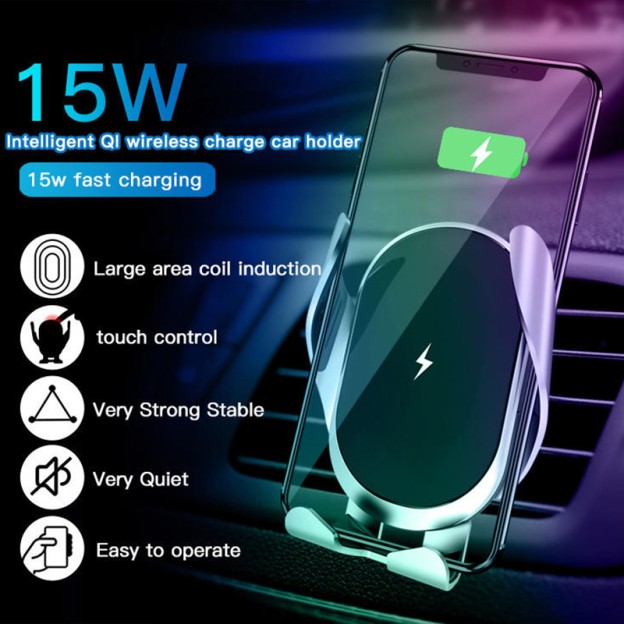 Air Vent Touch Control Car Wireless Phone Holder 15W Fast Charging Mount Air Vent Touch Control Car Wireless Phone Holder 15W Fast Charging Mount