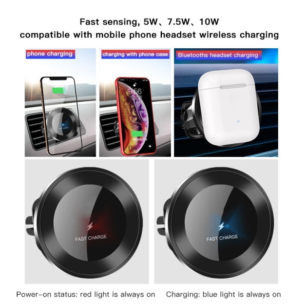 10W Wireless Charging Phone Mount Car Vent Clip Phone Holder 10W Wireless Charging Phone Mount Car Vent Clip Phone Holder