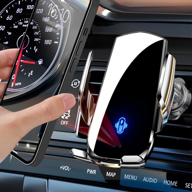 15W Magnetic Wireless Car Charger Phone Holder Degree Rotation Auto Clamp