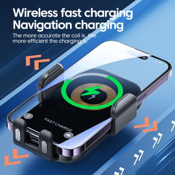 15W Wireless Car Charger Smart Induction Auto-Clamp Mount