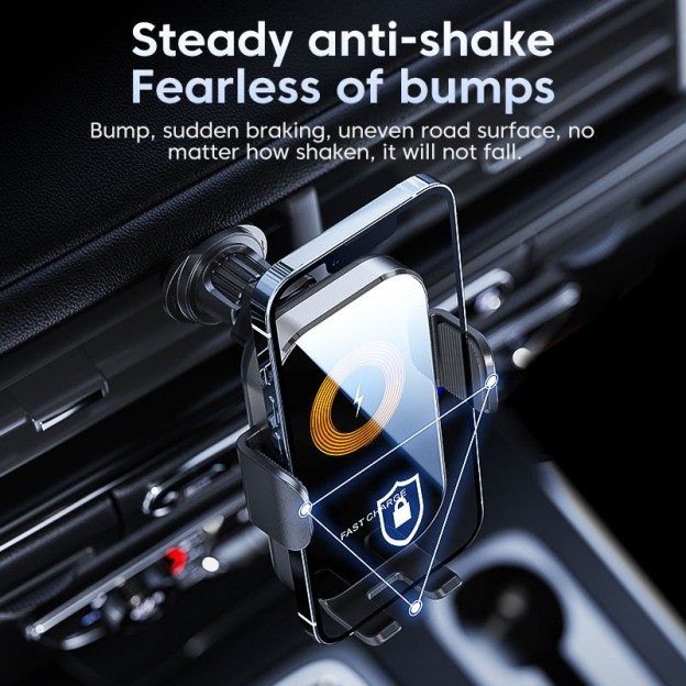 15W Wireless Car Charger Smart Induction Auto-Clamp Mount 15W Wireless Car Charger Smart Induction Auto-Clamp Mount