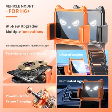 Orange Creative Electric Smart Induction 15W Car Wireless Charger Vent Mount Holder