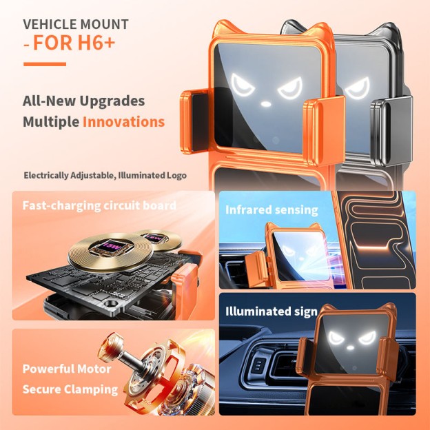 Orange Creative Electric Smart Induction 15W Car Wireless Charger Vent Mount Holder Orange Creative Electric Smart Induction 15W Car Wireless Charger Vent Mount Holder