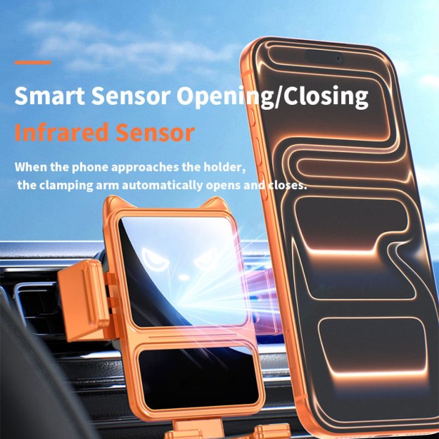 Orange Creative Electric Smart Induction 15W Car Wireless Charger Vent Mount Holder Orange Creative Electric Smart Induction 15W Car Wireless Charger Vent Mount Holder