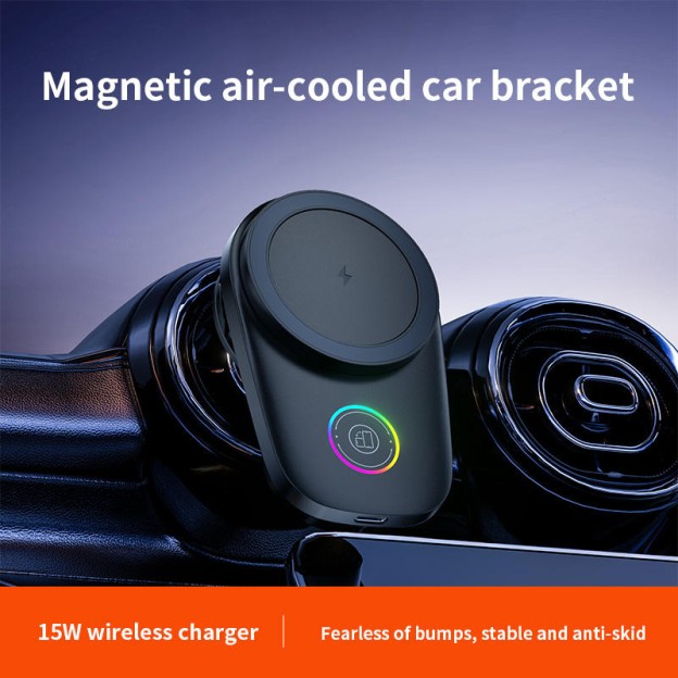 Magnetic Phone Navigation Mount 25W Car Wireless Charger Cooling Fan Rotation Touch Control Magnetic Phone Navigation Mount 25W Car Wireless Charger Cooling Fan Rotation Touch Control