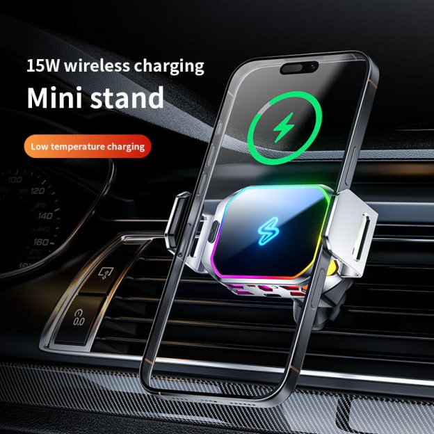 Mini Lightweight Multifunctional Air Vent 360-Degree Rotation 15W Car Wireless Charger Light Holder Mini Lightweight Multifunctional Air Vent 360-Degree Rotation 15W Car Wireless Charger Light Holder