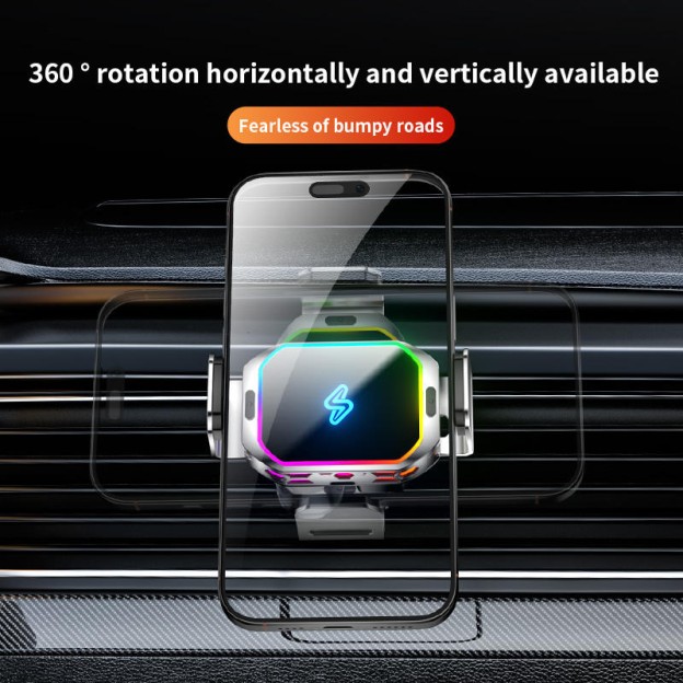 Mini Lightweight Multifunctional Air Vent 360-Degree Rotation 15W Car Wireless Charger Light Holder Mini Lightweight Multifunctional Air Vent 360-Degree Rotation 15W Car Wireless Charger Light Holder