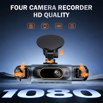 Full View Four-Channel 1080P HD Night Vision Car Dashcam