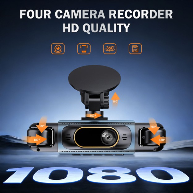 Full View Four-Channel 1080P HD Night Vision Car Dashcam Full View Four-Channel 1080P HD Night Vision Car Dashcam