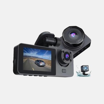 4-Inch Three-Lens Dash Cam with GPS Night Vision