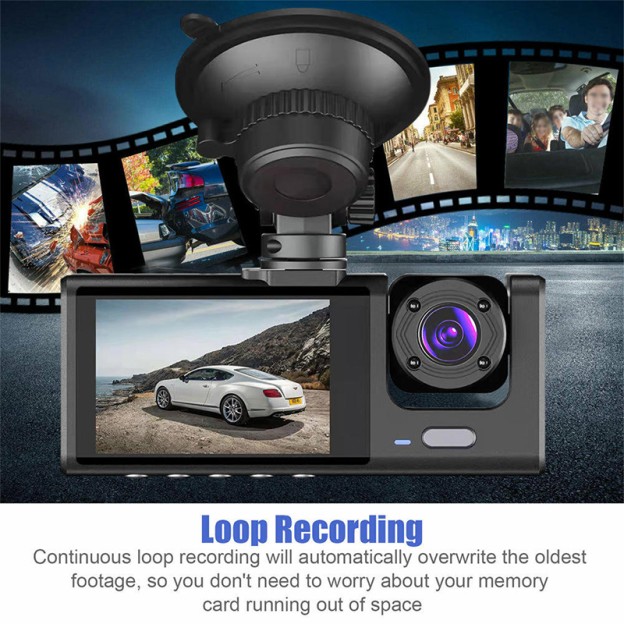 Three-Lens Car Dashcam 1080P Full HD Night Vision Reverse Assist Three-Lens Car Dashcam 1080P Full HD Night Vision Reverse Assist