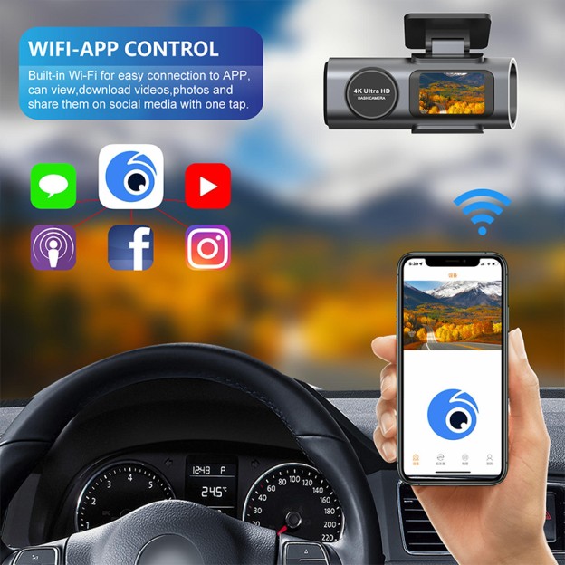 Front Rear Dual Lens 4K Dash Cam with GPS and G Sensor Front Rear Dual Lens 4K Dash Cam with GPS and G Sensor