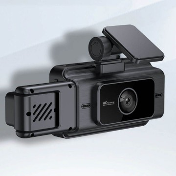 3-Lens Car Black Box True Wide Angle HD 1080p Triple Recording Night Vision Dashcam