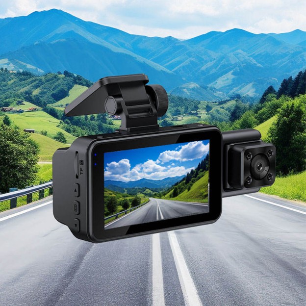 3-Lens Car Black Box True Wide Angle HD 1080p Triple Recording Night Vision Dashcam