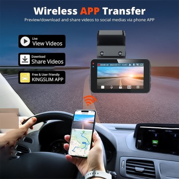 Smart 3 Inch Screen 4K Front Rear Dual Dashcam with Night Vision Parking Monitor