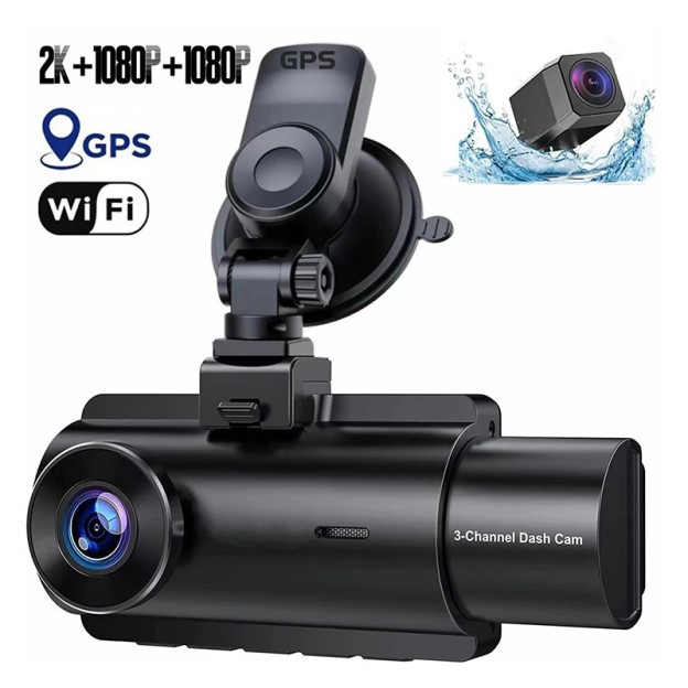Three Lens HD Front 4K Car Dashcam Rear 1080p Recording Real-Time Tracker Video Camera Vehicle Dashcam Three Lens HD Front 4K Car Dashcam Rear 1080p Recording Real-Time Tracker Video Camera Vehicle Dashcam