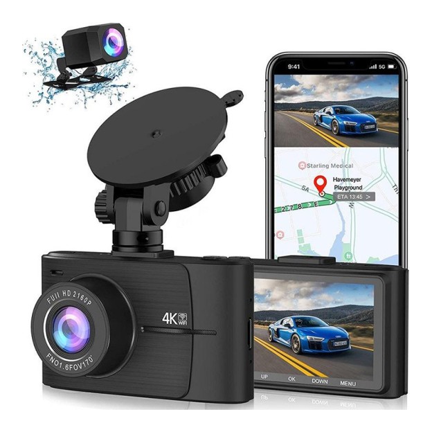 4.3-inch 2K Dual Camera Car Dash Cam with Rearview Mirror 1080p Recording G-Sensor 4.3-inch 2K Dual Camera Car Dash Cam with Rearview Mirror 1080p Recording G-Sensor