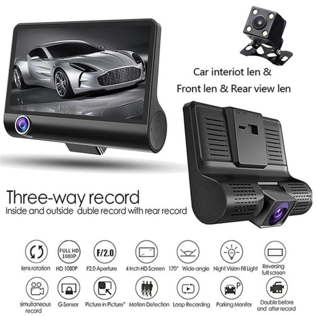 Touch Screen Front and Rear Dual Camera Car Dash Cam Ultra Clear Car Rear View Mirror Recorder Touch Screen Front and Rear Dual Camera Car Dash Cam Ultra Clear Car Rear View Mirror Recorder